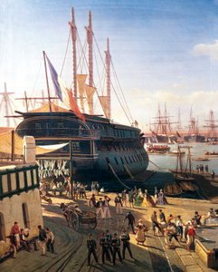 Handelsfartyg i hamnen i Toulon
