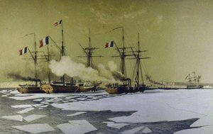 Isbrytning i Dnepr Liman för passage av flytande batterier, 1855-1856, 1860