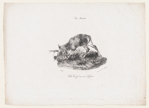 Ett rådjur och ett lodjur, 1834. av Antoine Louis Barye