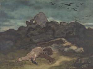 Döda hästar, 1810-75. av Antoine Louis Barye