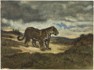 Jaguar stående av Antoine Louis Barye