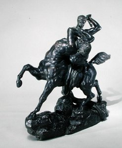 Theseus som bekämpar Kentauren Bienor (brons) (framifrån) av Antoine Louis Barye
