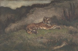 Tiger, 1810-75. av Antoine Louis Barye