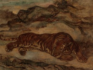 Tiger i Repose, ca. 1850-65. av Antoine Louis Barye