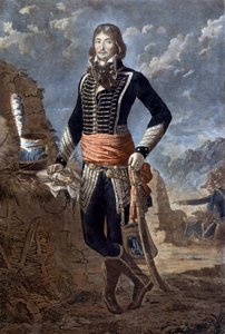 Porträtt av general Marceau (1769-1796) (Francois Severin Marceau Desgraviers), baserat på en målning av Antoine Louis Francois Sergent (1751-1847), känd som sergeant Marceau. Gravyr från 1700-talet. Paris, musee de l