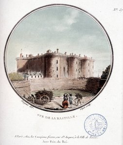 Utsikt över Bastiljen före revolutionen - i "" Pittoreska vyer över huvudbyggnaderna i Paris"" av sergeant av Antoine Louis Francois Sergent Marceau