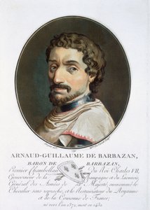 Arnaud-Guillaume, Baron de Barbazan, från "Porträtt av stora män, berömda kvinnor och minnesvärda ämnen i Frankrike, graverade och tryckta i färg", utgiven av Pierre Blin, 1786-92, Paris (colo av Antoine Louis Francois Sergent Marceau