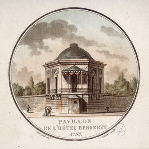 Paviljong av Hotel Bergeret, Paris. I prittoresque utsikt över huvudbyggnaderna i Paris av sergeant av Antoine Louis Francois Sergent Marceau