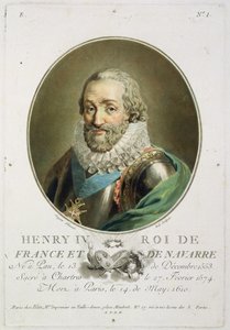 Porträtt av Henri IV, kung av Frankrike och Navarra (1553-1610) graverat av Ride
