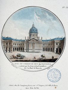 Utsikt över Collège des Quatre Nations (Institut de France) - i "" Pittoreska vyer över huvudbyggnaderna i Paris", av sergeant av Antoine Louis Francois Sergent Marceau