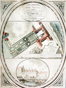 Plan över M. Pantets hus och trädgård av Antoine Marie Souchard