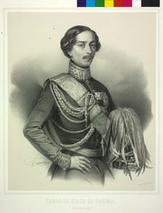 Hertigen av Parma Karl III (litografi) av Antoine Maurin
