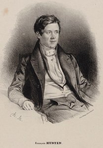 Porträtt av pianisten och kompositören Franz Hünten 1793-1878. av Antoine Maurin
