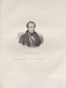 Porträtt av författaren James Fenimore Cooper 1789-1851, ca. 1840. av Antoine Maurin