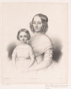 Porträtt av Catharina Petronella Maria Cochius med sin dotter