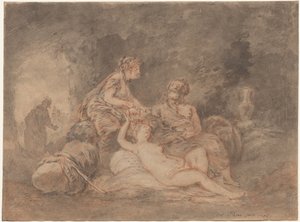Lot och hans döttrar, 1756. av Antoine Pesne