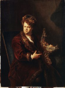 Porträtt av juveleraren Johann Melchior Dinglinger (1664-1731). Målning av Antoine Pesne (1683-1757), cirka 1721. Tysk konst, barockstil. Eremitagemuseet Sankt Petersburg. av Antoine Pesne
