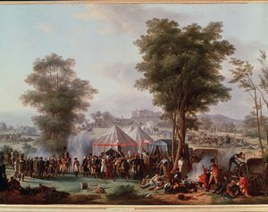 Bivack av kejsar Napoleon I, nära slottet Ebersberg i Österrike 4/05/1809 (Målning