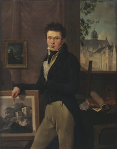 Självporträtt (olja på panel) av Antoine Pierre Steyaert