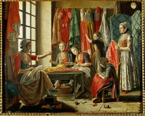 Sömmerskornas verkstad i Arles ... (olja på duk)