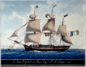 Jean - Baptiste du Havre, i hamnen i Marseille Akvarell av Antoine Roux (1765-1835) 1815 Marseille, Marinmuseum