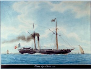 Fartyget gryning French Ocean Aquarel av Antoine Roux (1765-1835) 1800-talet Marseille, Museum of Marine