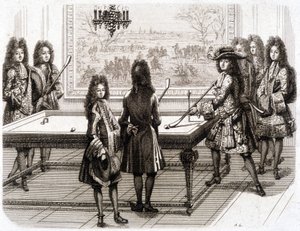 Ludvig XIV spelar biljard (med Monsieur (kungens bror), hertig av Vendôme, greve av Toulouse, Chamillart, le Roi, M. d