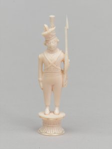 Vit bonde, schackpjäs, Indien, 1820 ca av Antoine Verard