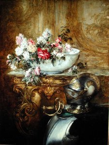 Stilleben med en skål med blommor av Antoine Vollon