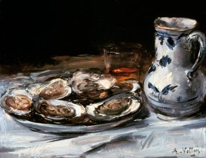Stilleben med ostron, 1800-talet.