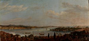 Panoramautsikt över Istanbul, andra hälften av 1700-talet. av Antoine de Favray