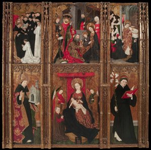 Altartavla av Jungfru Maria, Sankt Augustinus och Sankt Nikolaus av Tolentino av Antoine de Lonhy