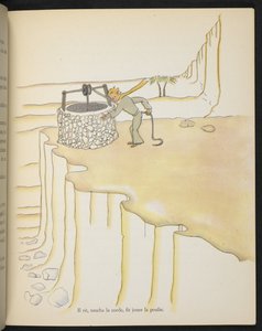 Den lille prinsen vid brunnen, illustration ur "Le Petit Prince" av Antoine de Saint-Exupéry