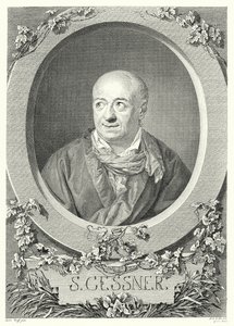 Salomon Gessner, schweizisk målare och poet (gravyr) av Anton (after) Graff