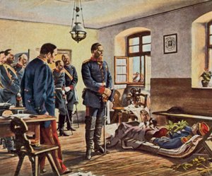 Kronprins Friedrich Wilhelm vid general Douays kropp, 4 augusti 1870 (förstärkt färglitografi)