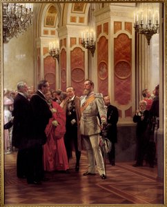 Kronprinzen Vilhelm av Preussen (1882-1951) vid hovbalen (olja på duk) av Anton Alexander von Werner