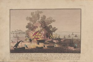 Sjöstrid mellan den ryska och ottomanska flottan i Svarta havet den 28 och 29 juni 1788, 1788. av Anton Balzer