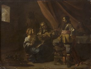 Dutch: Att musicera i en interiörkonsert av Anton Goubau