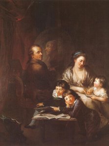 Konstnärens familj före porträttet av Johann Georg Sulzer av Anton Graff