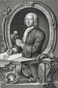 Porträtt av Georg Dionysius Ehret (1710-70) graverad av Johann Jakob Haid (1704-67) av Anton Heckel