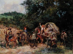 Camp Followers, ca 1900 (olja på duk) av Anton Hoffmann