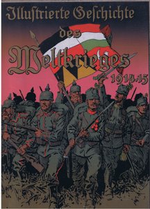 Frontomslagsdesign, från den illustrerade historien av puben för världskriget 1914-1915. av Union Berlagsefellfchaft, 1922 Vol. 3 av Anton Hoffmann
