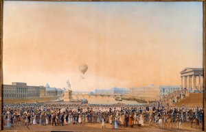 Entré av Ludvig XVIII, kung av Frankrike (1755-1824) i Paris den 3 maj 1814. Målning av Antoine Ignace Melling (1763-1831)