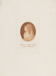 Porträtt av Katharina Josepha Ritter, född Baumann 11763-1849, ca. 1800. av Anton Karcher