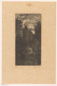 Slottet i Pau i skymningen av Anton L. Koster (signed by artist)
