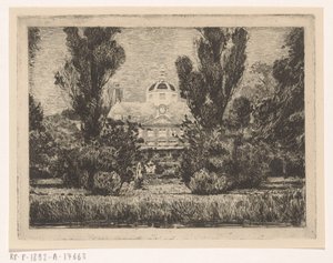 Baksidan av Huis ten Bosch-palatset i Haag av Anton L. Koster