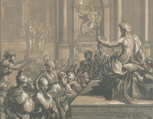 Sankt Johannes evangelisten predikar i ett tempel, 1724.