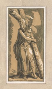 St. Andrew, vänd framåt, huvudet vänt till vänster, före 1749.