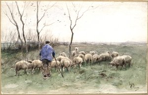 En herde och hans hjord av Anton Mauve