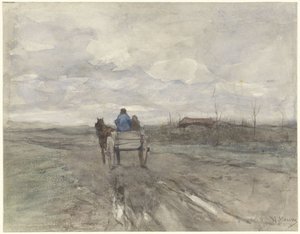 Gårdsvagn på en landsväg av Anton Mauve